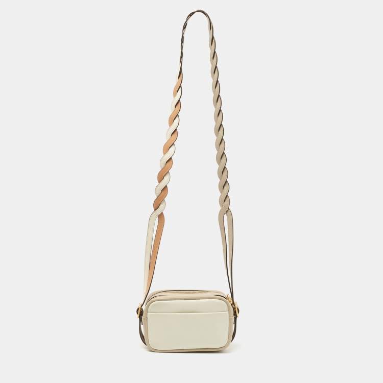 Pre Owned Tory Burch Tri Color Leather Perry Bombe Mini Crossbody Bag