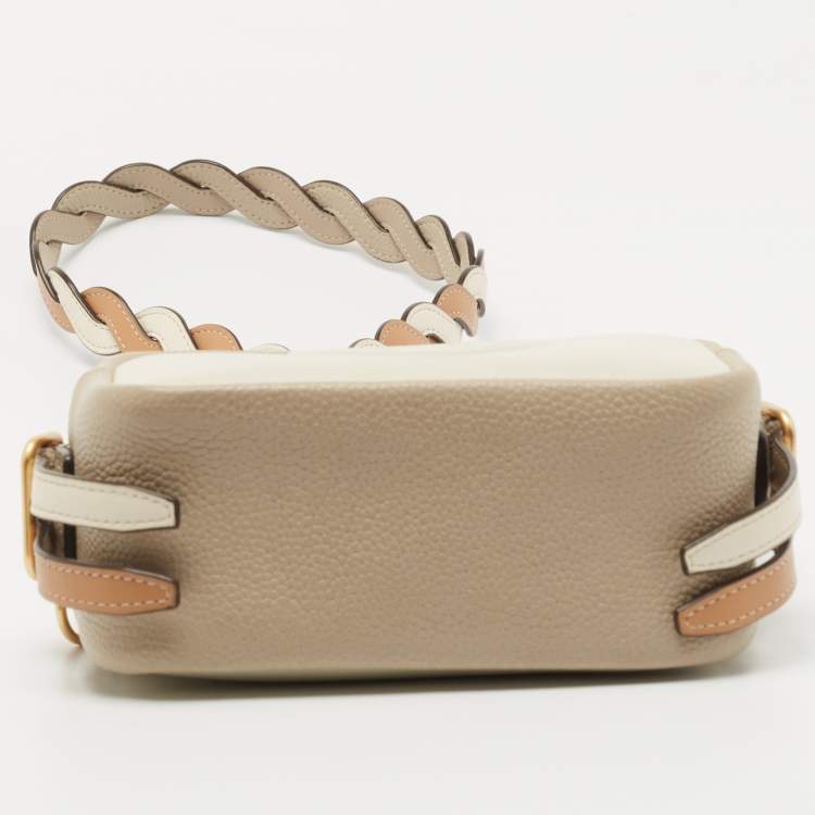 Pre Owned Tory Burch Tri Color Leather Perry Bombe Mini Crossbody Bag