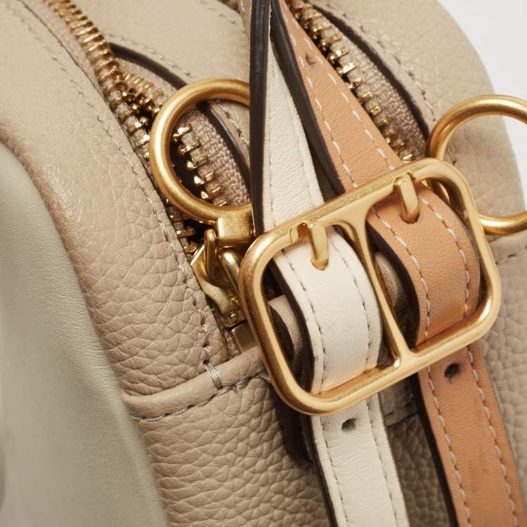 Pre Owned Tory Burch Tri Color Leather Perry Bombe Mini Crossbody Bag