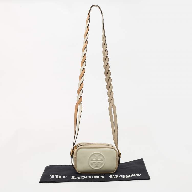Pre Owned Tory Burch Tri Color Leather Perry Bombe Mini Crossbody Bag