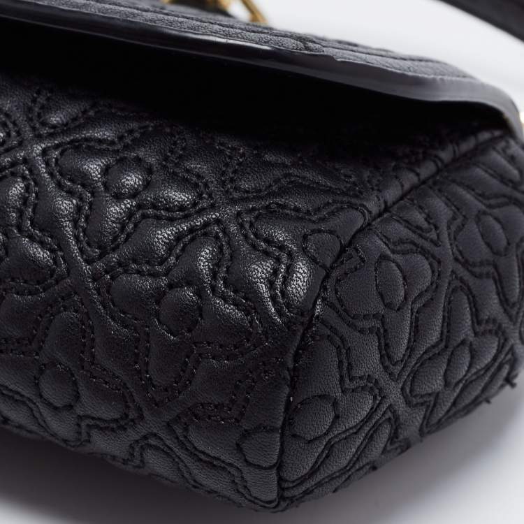 Pre Owned Tory Burch Black Quilted Leather Small Bryant Crossbody Bag
