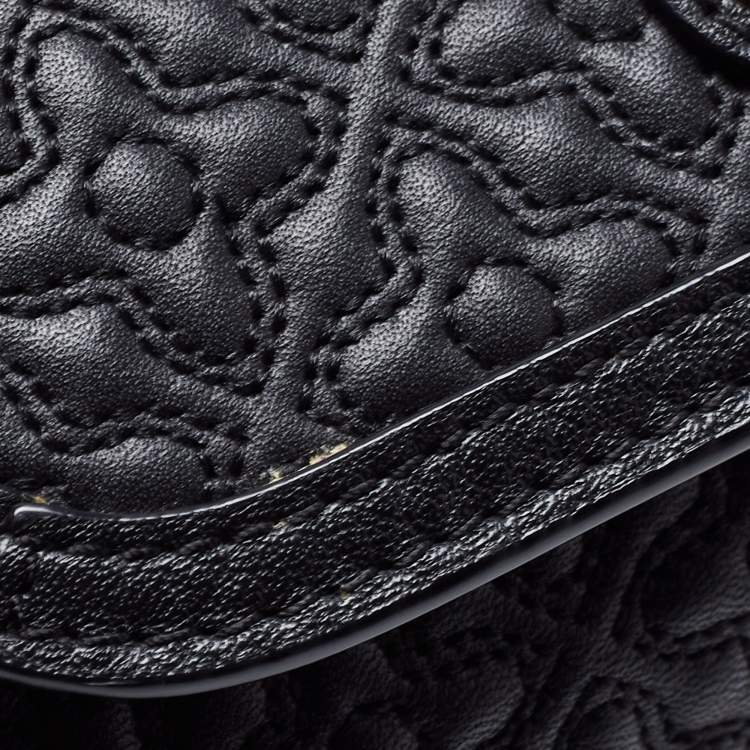 Pre Owned Tory Burch Black Quilted Leather Small Bryant Crossbody Bag