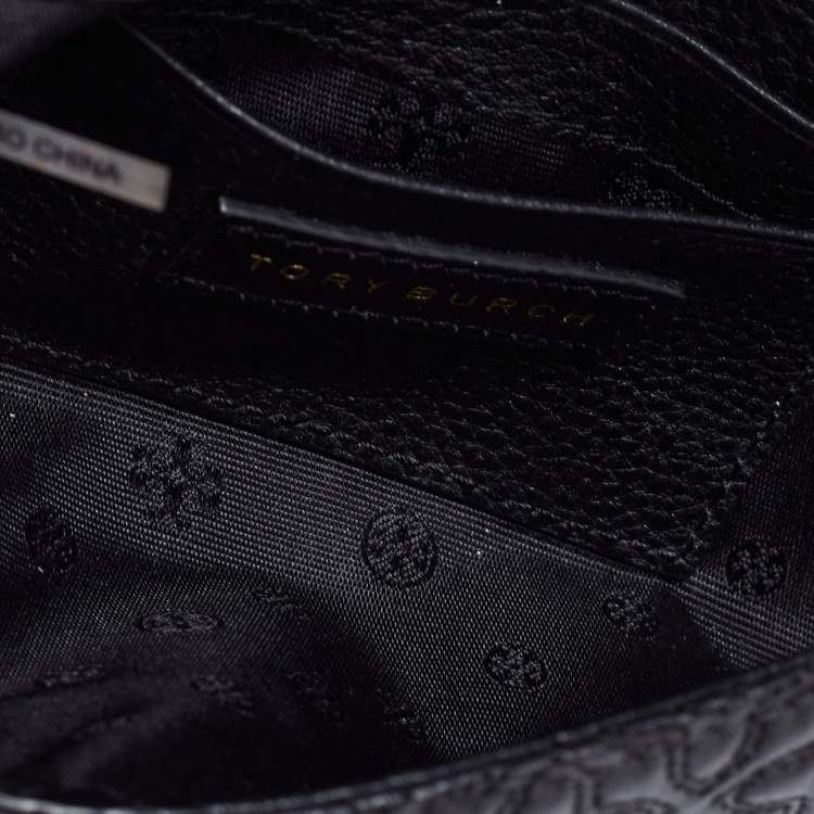 Pre Owned Tory Burch Black Quilted Leather Small Bryant Crossbody Bag