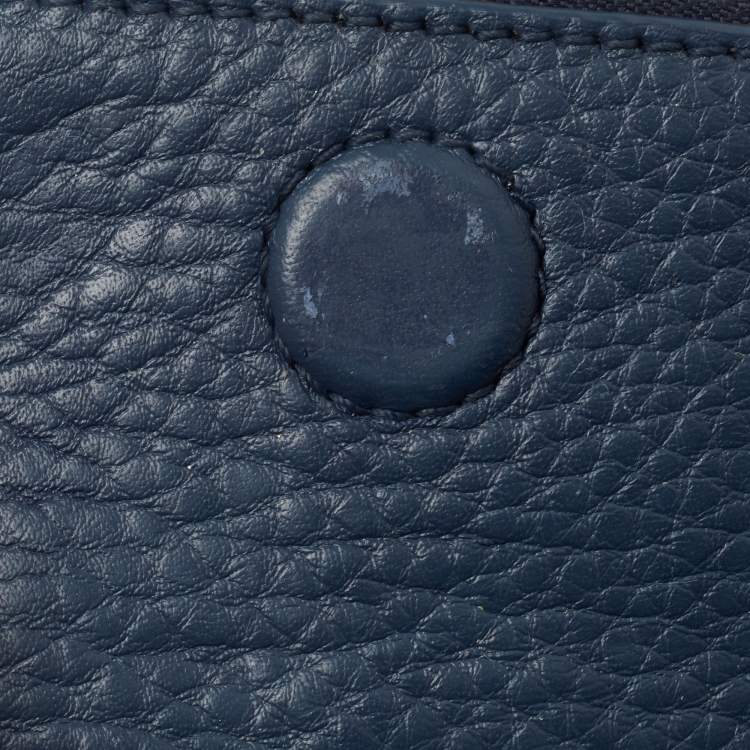 Pre Owned Tory Burch Blue Leather Foldover Crossbody Bag