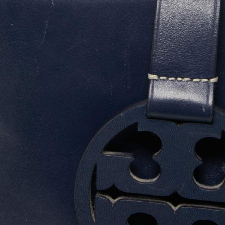 مملوكة مسبقًا Tory Burch Dark Blue Leather Miller Hobo