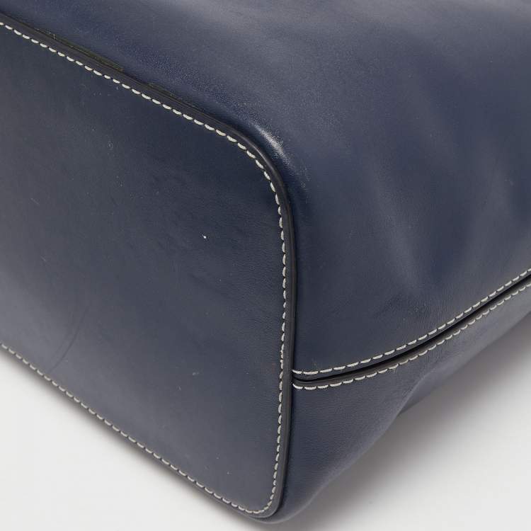 مملوكة مسبقًا Tory Burch Dark Blue Leather Miller Hobo