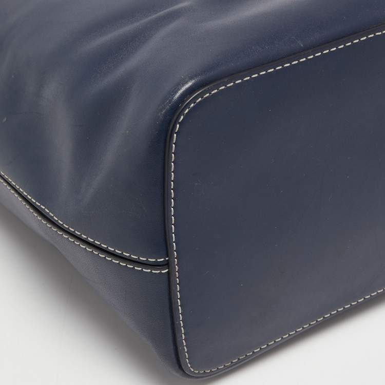مملوكة مسبقًا Tory Burch Dark Blue Leather Miller Hobo