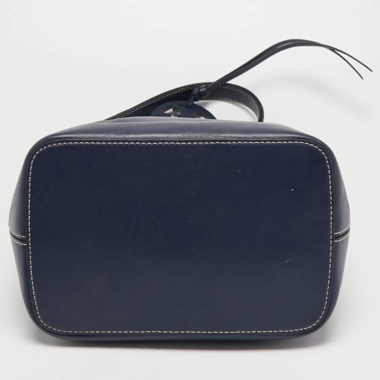 مملوكة مسبقًا Tory Burch Dark Blue Leather Miller Hobo