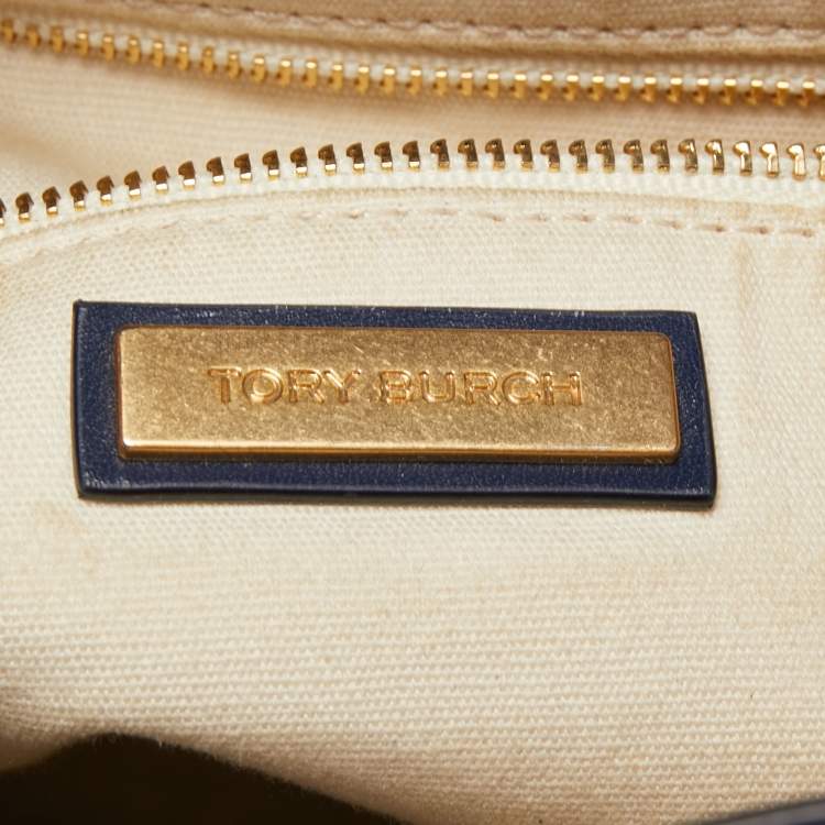 مملوكة مسبقًا Tory Burch Dark Blue Leather Miller Hobo