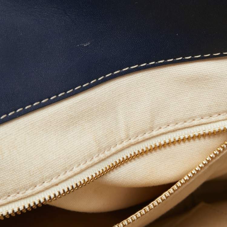 مملوكة مسبقًا Tory Burch Dark Blue Leather Miller Hobo
