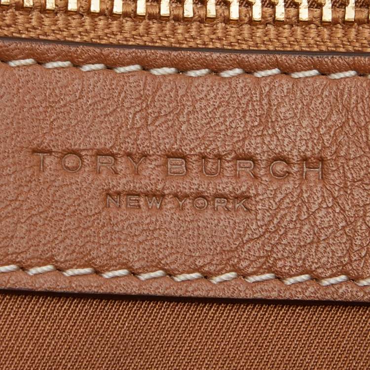 Pre Owned Tory Burch Brown Leather James Saddle Shoulder Bag