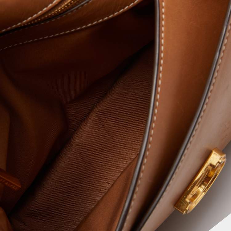 Pre Owned Tory Burch Brown Leather James Saddle Shoulder Bag