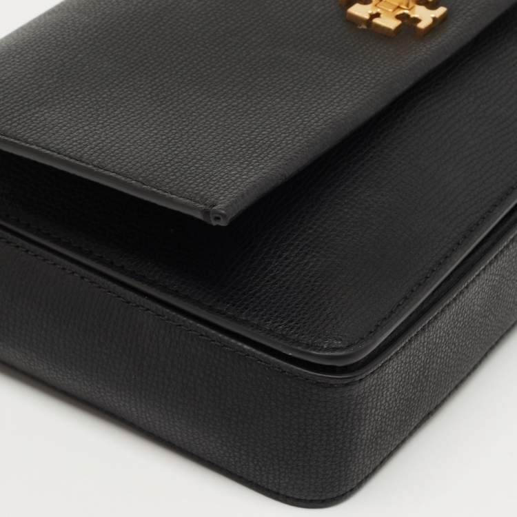 Pre Owned Tory Burch Black Saffiano Leather Kira Chain Bag