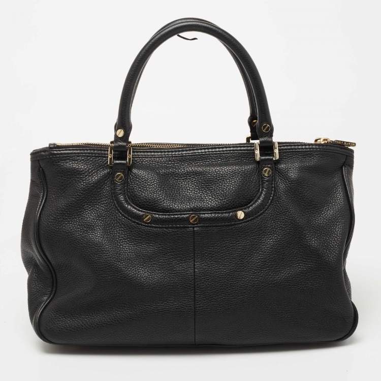 Pre Owned Tory Burch Black Leather Amanda Tote