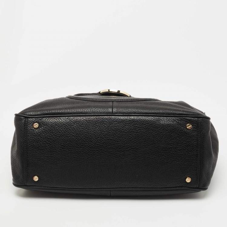 Pre Owned Tory Burch Black Leather Amanda Tote