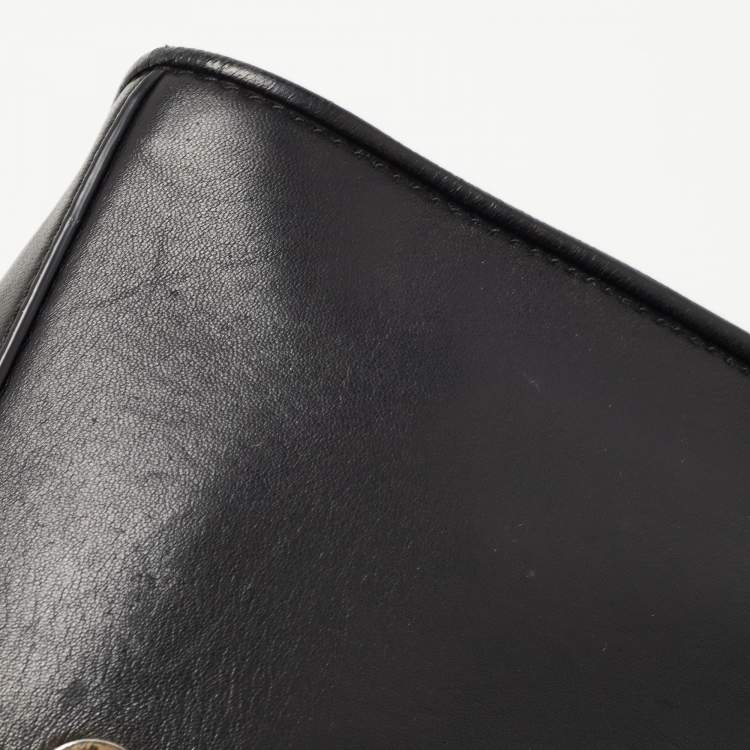 Pre Owned Tory Burch Black Quilted Leather Medium Fleming Shoulder Bag