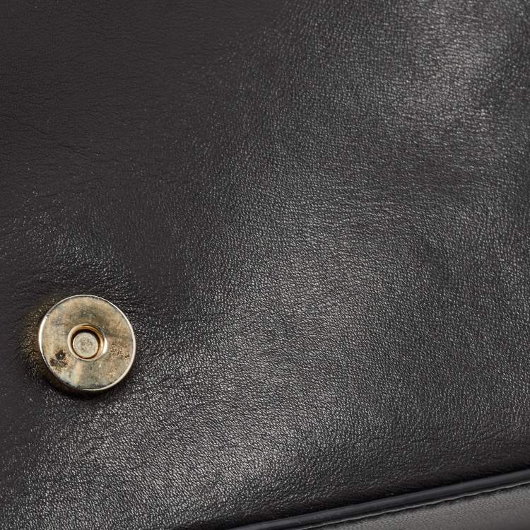 Pre Owned Tory Burch Black Quilted Leather Medium Fleming Shoulder Bag