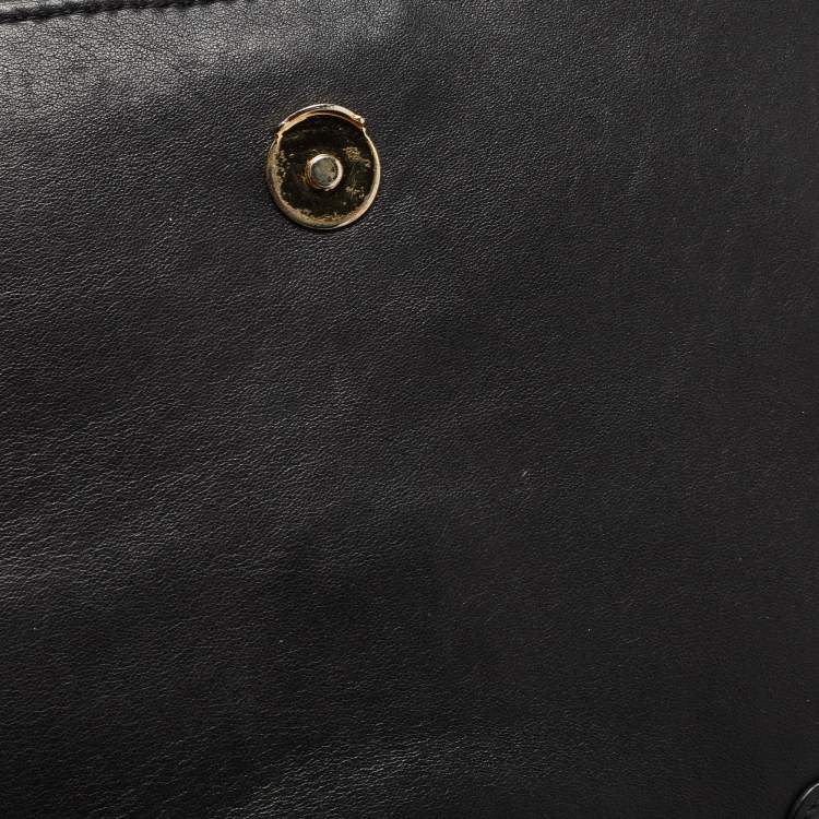 Pre Owned Tory Burch Black Quilted Leather Medium Fleming Shoulder Bag