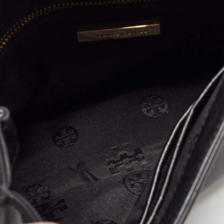 Pre Owned Tory Burch Black Quilted Leather Medium Fleming Shoulder Bag