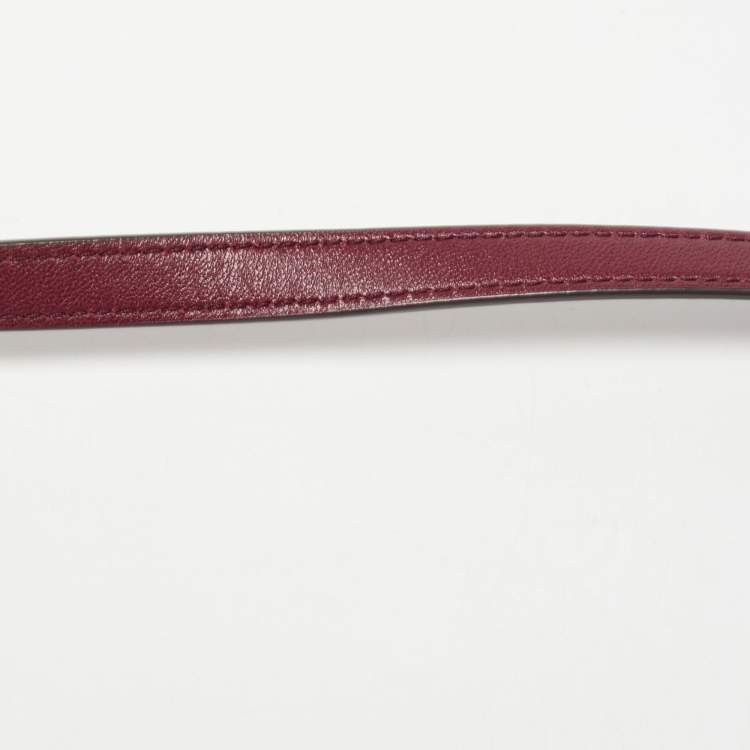 Pre Owned Tory Burch Burgundy Leather Small Fleming Shoulder Bag