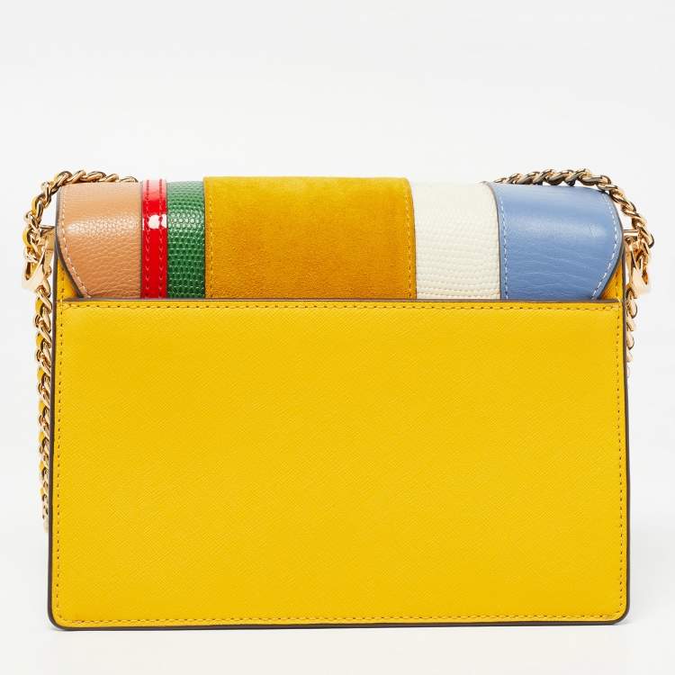 Pre Owned Tory Burch Multicolor Leather and Suede Robinson Convertible Shoulder Bag