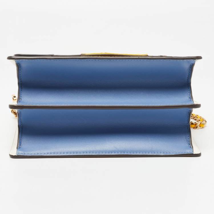 Pre Owned Tory Burch Multicolor Leather and Suede Robinson Convertible Shoulder Bag