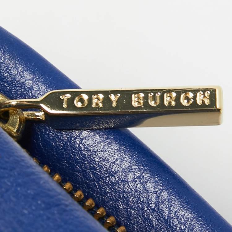 Pre Owned Tory Burch Blue Leather Reva Chain Clutch