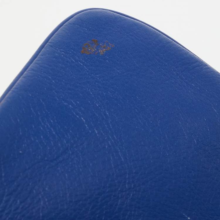 Pre Owned Tory Burch Blue Leather Reva Chain Clutch