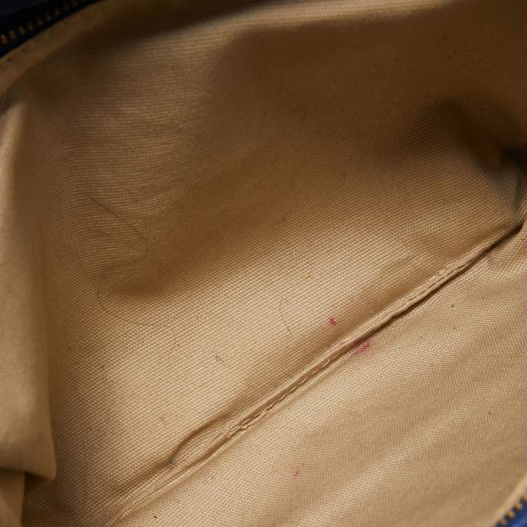 Pre Owned Tory Burch Blue Leather Reva Chain Clutch