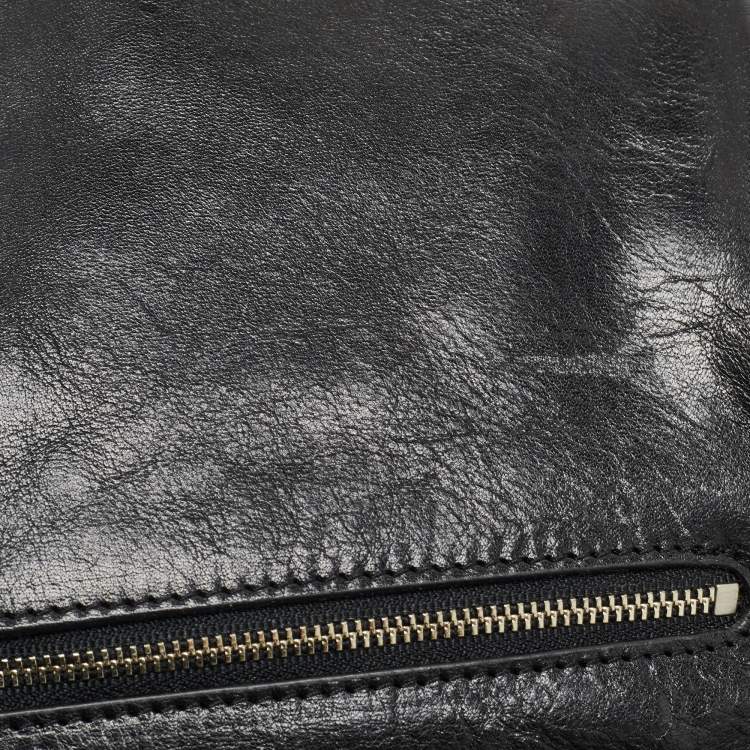 Pre Owned Tory Burch Black Leather Reva Chain Clutch