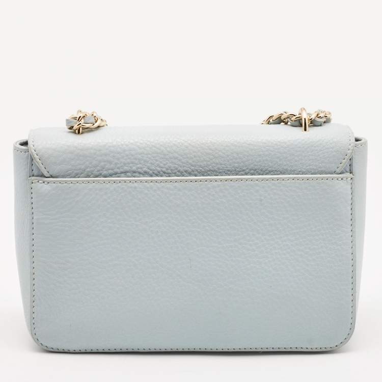 Pre Owned Tory Burch Light Blue Leather Britten Shoulder Bag