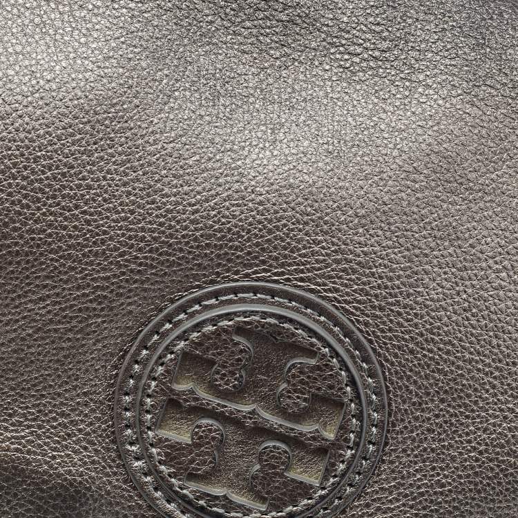 Pre Owned Tory Burch Metallic Leather Foldover Crossbody Bag
