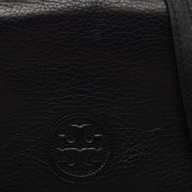 Pre Owned Tory Burch Black Leather Marion Crossbody Bag