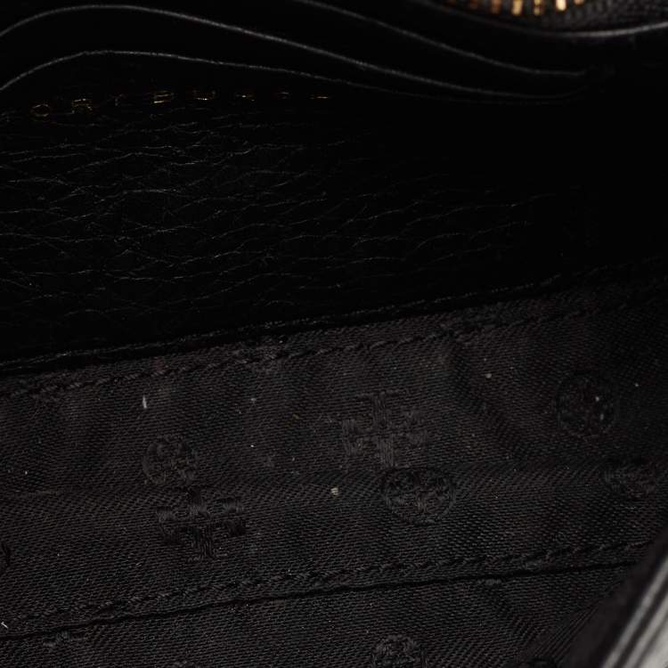 Pre Owned Tory Burch Black Leather Marion Crossbody Bag