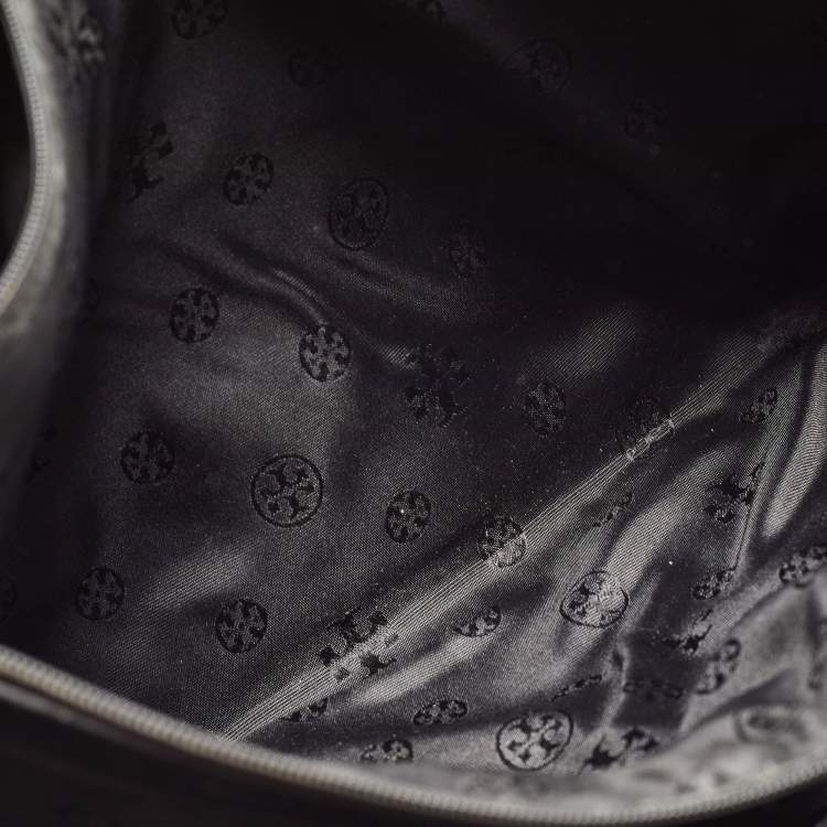 Pre Owned Tory Burch Black Leather Large York Buckle Shopper Tote