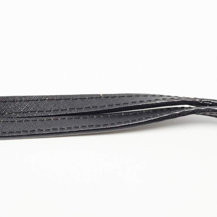 Pre Owned Tory Burch Black Leather Large York Buckle Shopper Tote