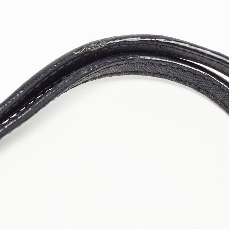 Pre Owned Tory Burch Black Leather Large York Buckle Shopper Tote