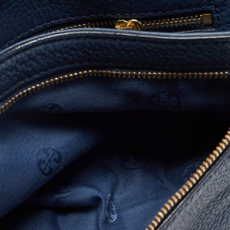 Pre Owned Tory Burch Blue Leather Reva Chain Clutch