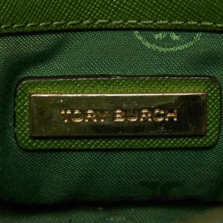 Pre Owned Tory Burch Green Wildstitch Quilted Leather Robinson Dome Satchel