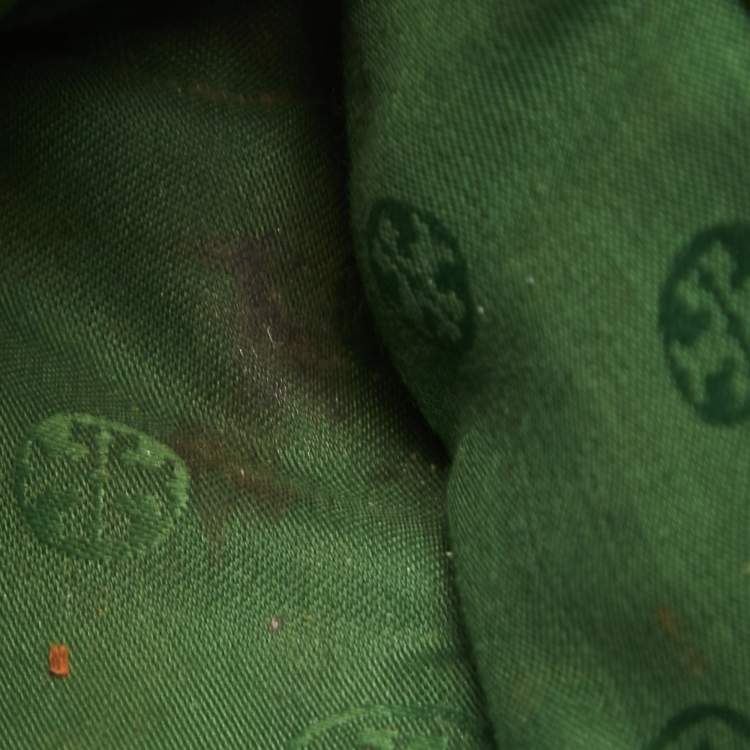 Pre Owned Tory Burch Green Wildstitch Quilted Leather Robinson Dome Satchel