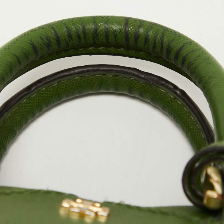 Pre Owned Tory Burch Green Wildstitch Quilted Leather Robinson Dome Satchel