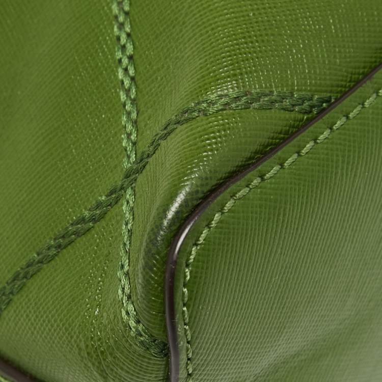 Pre Owned Tory Burch Green Wildstitch Quilted Leather Robinson Dome Satchel