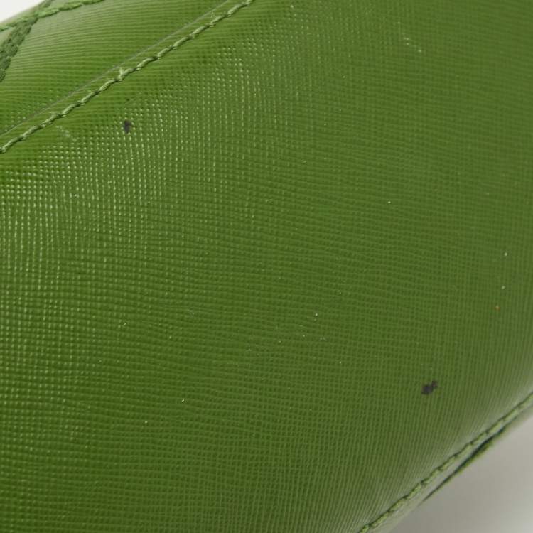 Pre Owned Tory Burch Green Wildstitch Quilted Leather Robinson Dome Satchel