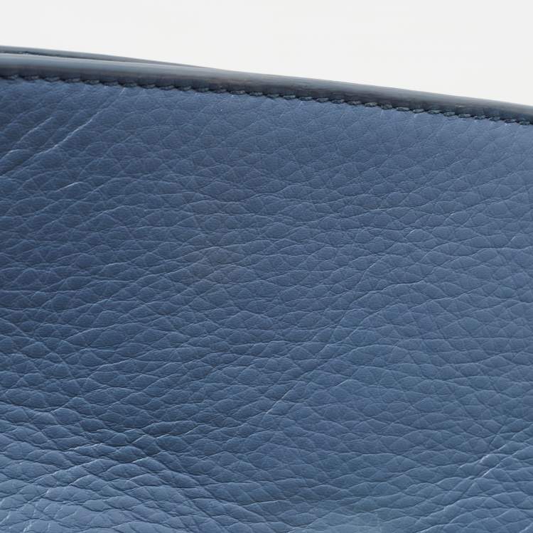 Pre Owned Tory Burch Sapphire Blue Leather Britten Shoulder Bag