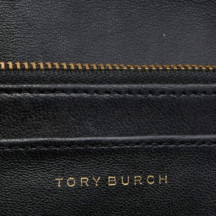 Pre Owned Tory Burch Black Quilted Leather Flap Chain Shoulder Bag