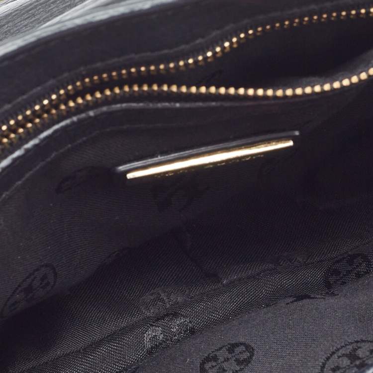 Pre Owned Tory Burch Black Leather Kira Flap Crossbody Bag