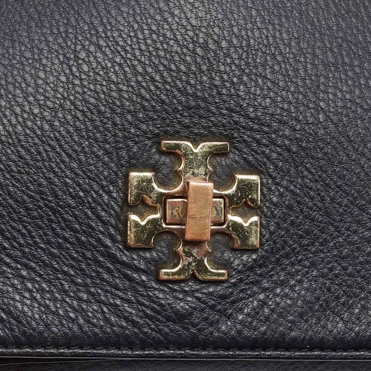 Pre Owned Tory Burch Black Leather Kira Flap Crossbody Bag