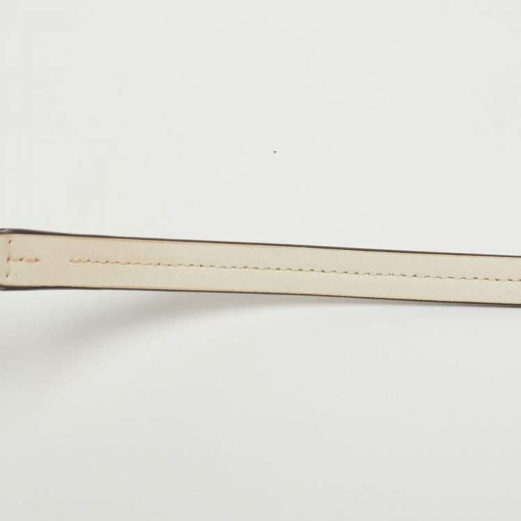 Pre Owned Tory Burch White Leather Robinson Crossbody Bag