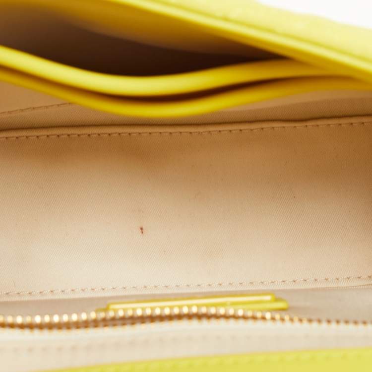 Pre Owned Tory Burch Yellow Leather Small Fleming Shoulder Bag