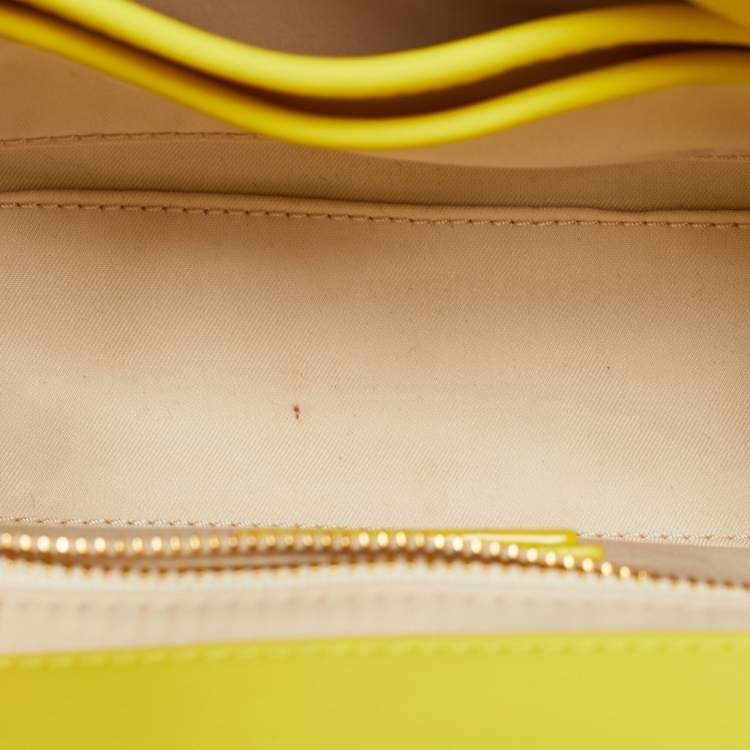 Pre Owned Tory Burch Yellow Leather Small Fleming Shoulder Bag